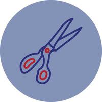 Scissors Line Two Color Circle Icon vector