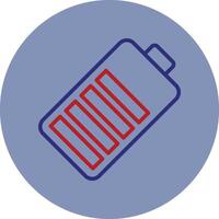 Battery Line Two Color Circle Icon vector