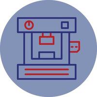 Hydraulic Press Line Two Color Circle Icon vector