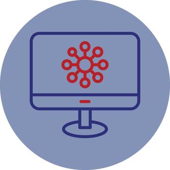 enlace línea dos color circulo icono vector