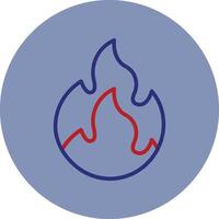 Fire Line Two Color Circle Icon vector