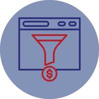 Conversion Line Two Color Circle Icon vector
