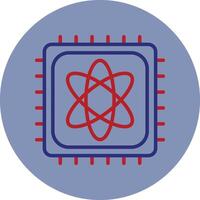 Quantum Computer Line Two Color Circle Icon vector