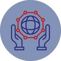 Noosphere Line Two Color Circle Icon vector