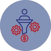 Conversion Rate Line Two Color Circle Icon vector