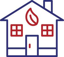 Eco House Line Two Color Icon vector