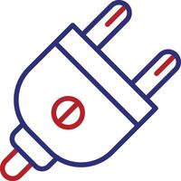 Plug Line Two Color Icon vector