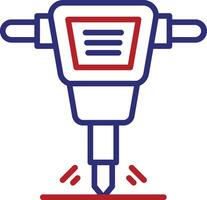 Jackhammer Line Two Color Icon vector