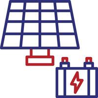 Solar Panel Line Two Color Icon vector