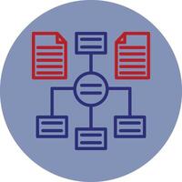 Algorithm Line Two Color Circle Icon vector