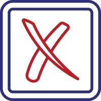 Cross Line Two Color Icon vector