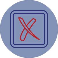 Cross Line Two Color Circle Icon vector