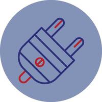 Plug Line Two Color Circle Icon vector