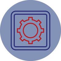 Settings Line Two Color Circle Icon vector