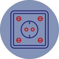 Socket Line Two Color Circle Icon vector