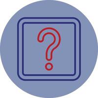 Question Mark Line Two Color Circle Icon vector