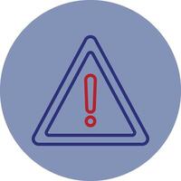 Warning Sign Line Two Color Circle Icon vector
