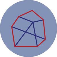 Rock Line Two Color Circle Icon vector