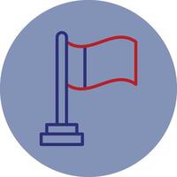 Flag Line Two Color Circle Icon vector