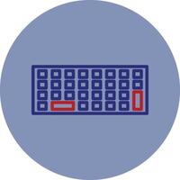 Keyboard Line Two Color Circle Icon vector