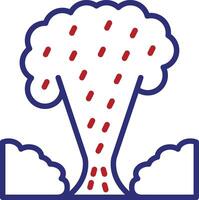 Nuclear Explosion Line Two Color Icon vector