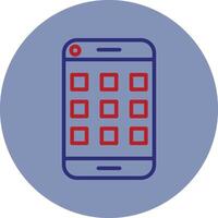 Smartphone Line Two Color Circle Icon vector