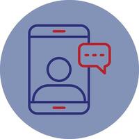 Influence Line Two Color Circle Icon vector