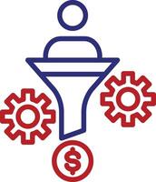 Conversion Rate Line Two Color Icon vector