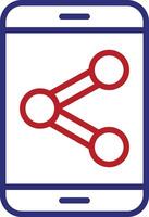 Link Analysis Line Two Color Icon vector