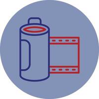 Film Roll Line Two Color Circle Icon vector