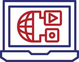Digital Line Two Color Icon vector