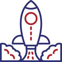 Rocket Line Two Color Icon vector
