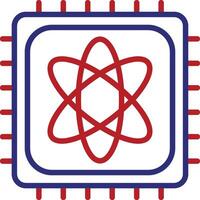 Quantum Computer Line Two Color Icon vector