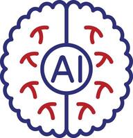 Deep Learning Line Two Color Icon vector