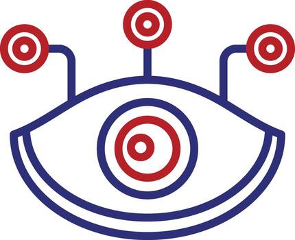 biónico línea dos color icono vector