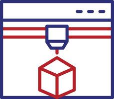 3d Printing Line Two Color Icon vector