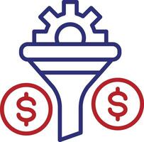 Conversion Funnel Line Two Color Icon vector