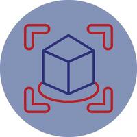 Augmented Reality Line Two Color Circle Icon vector