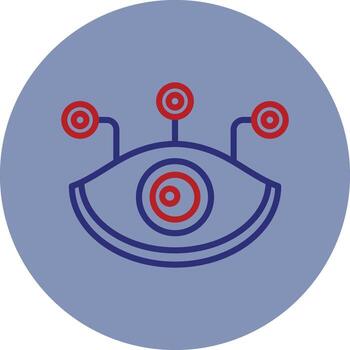 biónico línea dos color circulo icono vector