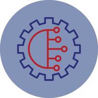 Digital Line Two Color Circle Icon vector