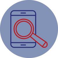 Mobile Search Line Two Color Circle Icon vector