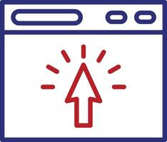 Click Through Line Two Color Icon vector