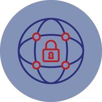 Cyberspace Line Two Color Circle Icon vector