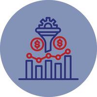 Conversion Tracking Line Two Color Circle Icon vector