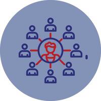 Affiliate Line Two Color Circle Icon vector