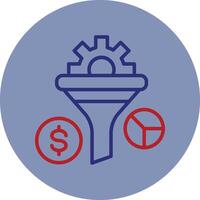 Conversion Optimization Line Two Color Circle Icon vector