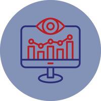 Monitoring Line Two Color Circle Icon vector