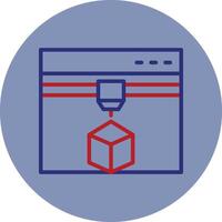 3d Printing Line Two Color Circle Icon vector