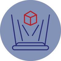 Hologram Line Two Color Circle Icon vector