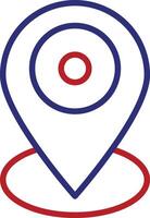 Pin Line Two Color Icon vector